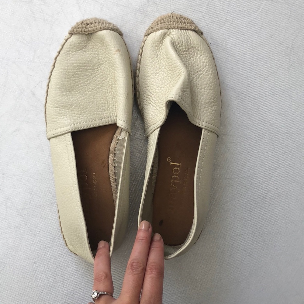 Cream leather Maypol Espadrilles